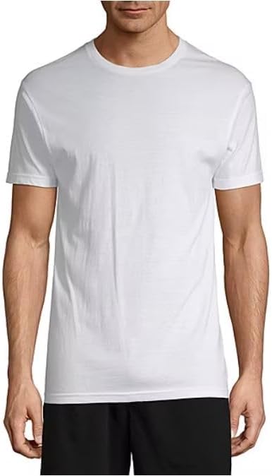 Stafford Mens Crewneck T-Shirts | Tall/Ex Tall Tagless Undershirts | 4 Pack (Large/Tall) White