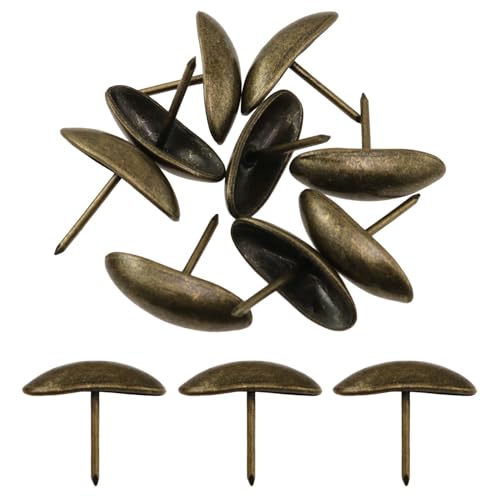20PCS Clavos Ovalados Cabeza Aceituna Estilo Antiguo para Decoración de Puertas, Securización de Tableros de Corcho, Proyectos DIY y Accesorios de Sofá y Camas miniatura 1