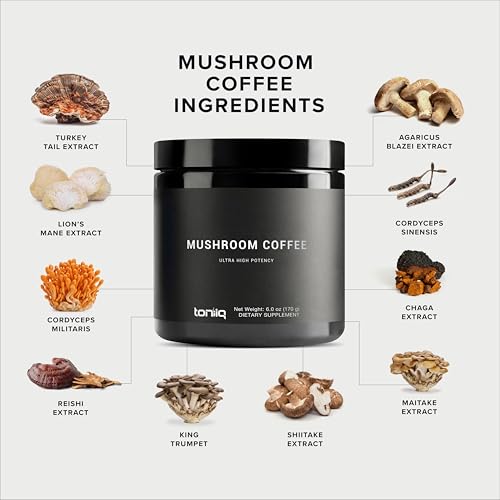 Image of Mushroom Coffee - Functional Coffee with 10-Mushroom Full-Spectrum Blend - Real Arabica Instant Coffee - North American Grown Mushrooms - Third-Party Tested