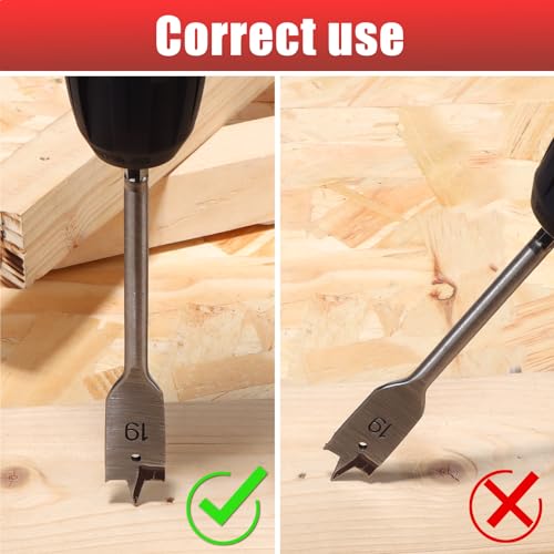 SHALL 8-Piece Wood Spade Drill Bits Set, 1/4 Inch Quick Change Hex Shank, Ø 6-32 mm, Flat Wood Drill Bit, Storage Pouch Included 5 SHALL 8-Piece Wood Spade Drill Bits Set, 1/4 Inch Quick Change Hex Shank, Ø 6-32 mm, Flat Wood Drill Bit, Storage Pouch Included - Image 5