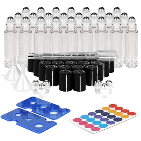 ComSaf 24Pcs Essential Oil Roller Bottles Cover