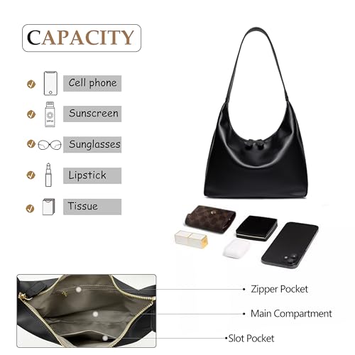 Bolso pequeño de hombro para mujer negro miniatura 6