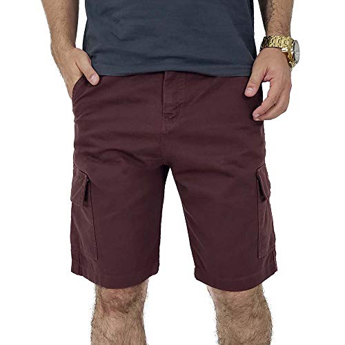 Bermuda Cargo Masculina Sarja Vinho Bamborra Tamanho:42