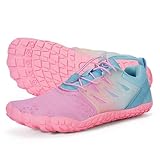 bigzagger scarpe da trail da donna e da uomo, con ampia punta e suola zero-drop, leggere, traspiranti, comode e antiscivolo, per il fitness, a1 rosa., 37 eu