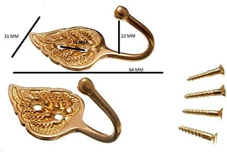 3 X Premium Solid Brass Leaf Style Curtain Tie Back (30 X 65 X 30mm)