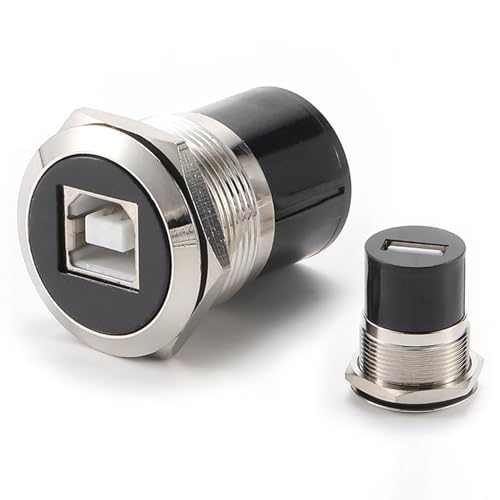 Adattatore per stampante da USB B a USB 2.0 tipo B, M22, tipo B a pannello A, connettore di montaggio a pannello, accoppiatore, presa B a presa A, pannello di montaggio connettore rotondo, adatto per