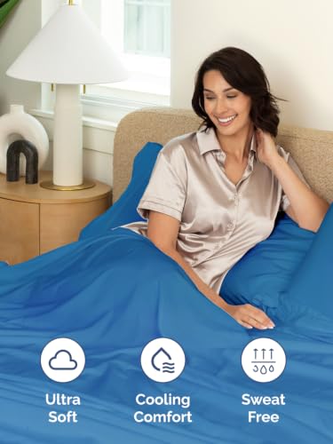 Image of Extra Deep Pocket Full Size Sheet Set - Breathable & Cooling - Royal Blue