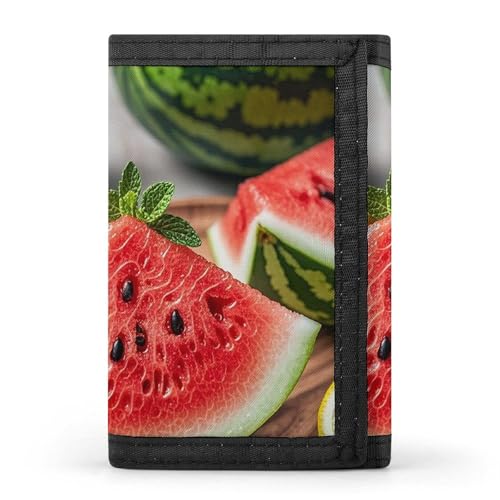 Watermelon Lemon Trifold Wallet, Card Cases And Money Oganizer Thin Stylish Mini Coin Bag with Zipper Coin Pocket Credit for Men And Women