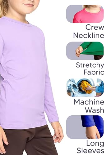 STRETCH IS COMFORT Girls Print Classic Crew Neck Short and Long Sleeves Tee Shirt | Soft Everyday Basic Top | 2T–164