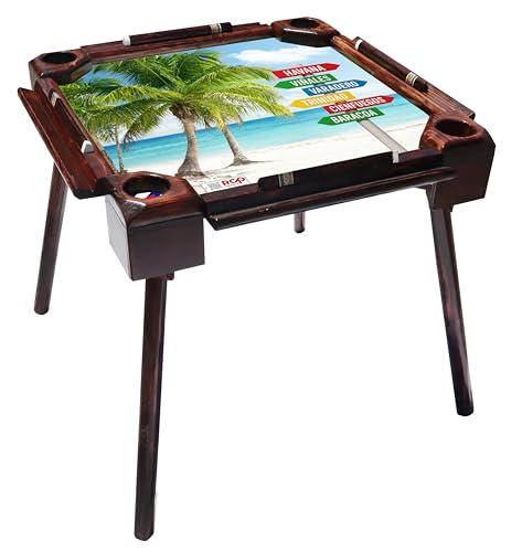 Mesa Domino con Diseño de Playa Cubana Plegable y Colorida miniatura 3
