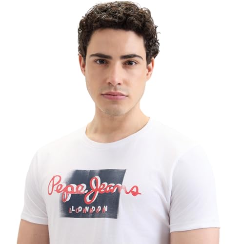 Image of Pepe Jeans Men T-Shirt|Cotton|Slim Fit