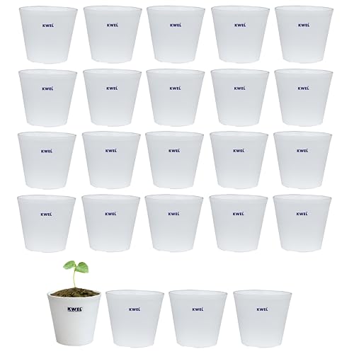 Image of KWEL N Pot for Home Garden, White, Pack of 24 | Outdoor Balcony, Nursery, Flower Planting