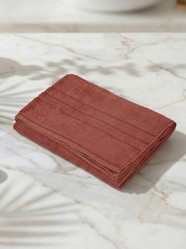 Image of Monte Carlo Essential 100% Cotton Bath Towel | 340 GSM Ultra Lightweight & Quick Dry | Soft Absorbent Large Towel 75x150 cm | Skin Friendly Daily Use Bathroom Towel for Men & Women (Soho) | Rust