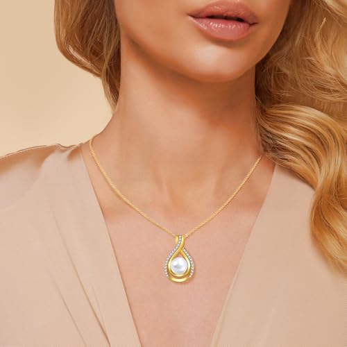 Infinity White Black Pearl Necklace and Earrings Set for Women Gifts for Mom Birthday Mothers Day AAA+ Handpicked Pearl 14K Gold/White Gold Plated Adjustable Jewelry2
