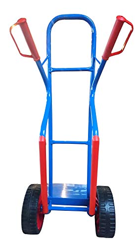 RLW Profi Stahlrohr Sackkarre Stapelkarre Jumbo 250 kg - Schaufel 280x470 mm - Made in EU - kein Asien-Import (Räder nach Ihrer Wahl) (PU-Rad schwarz/PVC-Speichenfelge schwarz/Rollenlager) – Bild 4