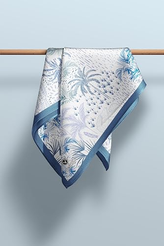 100% Silk Headscarf for Women - 22"x 22" inch Hair Scarf Tree Pattern Silk Headscarf Bandanas Square Silk 603704