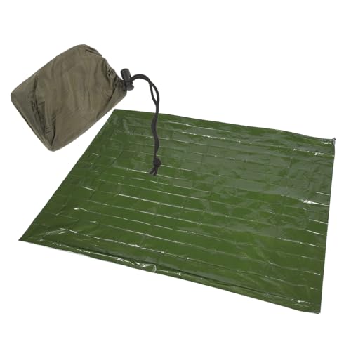 GOOHOCHY 1 セット 毛布 キャンプブランケットサーマル 充電式トーチ 消火器家庭用 サーマルブランケットキャンプ サバイバル睡眠毛布 ハイキング用品 PEアルミフィルム Green