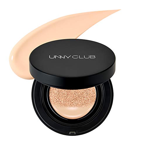 UNNY CLUB Cover Glow Cushion 0.3 Oz / 11g Beige Color SPF50+, Flawless Gloss Cushion Powder Complex Single Layer Concealer Cover Moisture Essence Tight Fit, Korea Cosmetics (No.21 Light Beige)