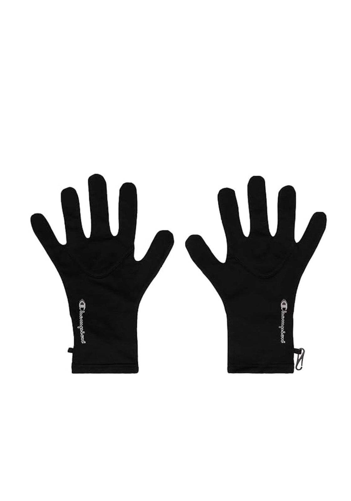 Champion Unisex-Adult Athletic Accessories (806056) -Modern Sport Technical Script Logo Winter Gloves, Black (KK001), L