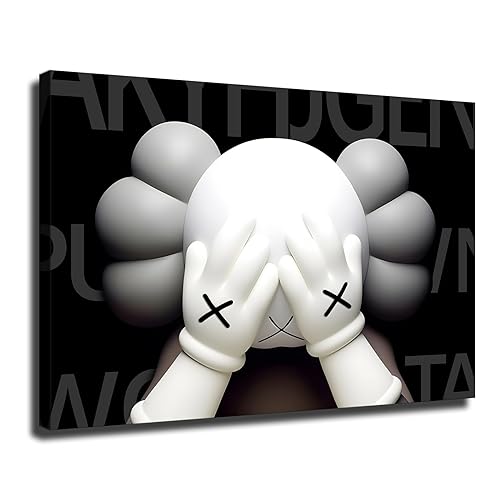 WLXKJ Fashion Kawss Poster Hypebeast room decor canvas wall art Posters, black and white wall art, Aesthetic Decor for Teens Room Decor (Fashion Kaws,1624in Unframed)