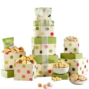 Broadway Basketeers Food Gift Basket Tower Snack Gifts for Women, Men, Families, College, Delivery for, Appreciation, Thank You, Birthday, Corporate, Get Well Soon Care Package