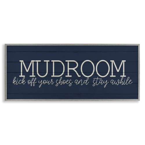 'Mudroom Kick Off Shoes Phrase Rustic Grain'| Framed Giclee Art