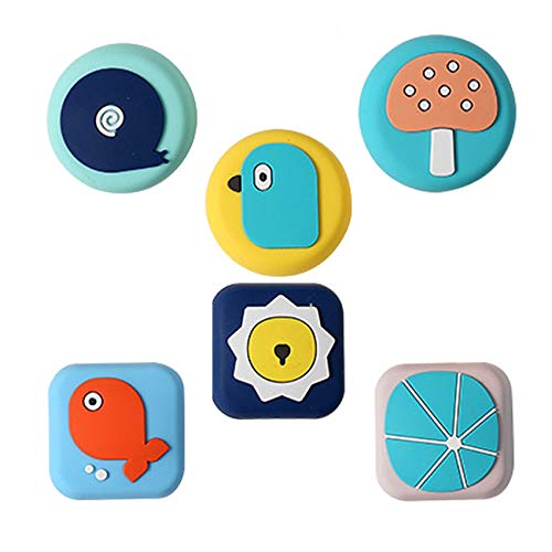 Image of Silicone Door Bumper Pack of 6 Thickened 1.7 inch Door Stop Wall Protection, Door Handle Protection, Cartoon Crash pad, Buffer Points, can be Used for Doors(Random Pattern)