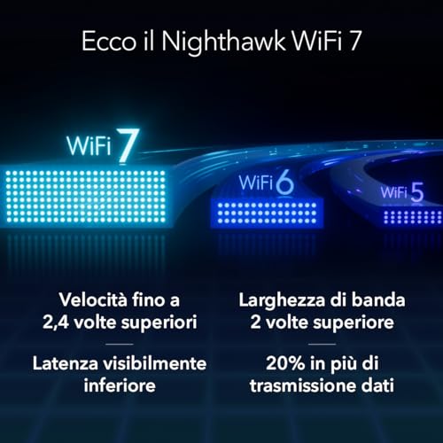 Router WiFi 7 Nighthawk Tri-Band WiFi 7 (RS700S) - funzioni sicurezza, velocità Wireless BE19000 (fino a 19 Gbps) - porta Internet 10 - Router - Immagine 7