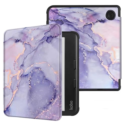 Image of ProElite Cover Case for Kobo Libra 7 inch Cover Case, Smart Flip Case Cover for Kobo Libra 7 inch Support Auto Sleep Wake, Marble Purple
