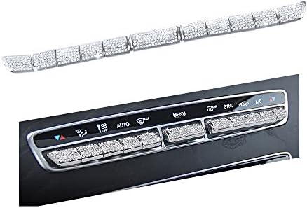1797 Compatible AC Buttons Caps for Mercedes Benz Accessories Parts Bling AMG W205 X253 C GLC Class Air Conditioning Control Switch Covers Decals Interior Inside Decor Women Men Crystal Silver 11 Pack