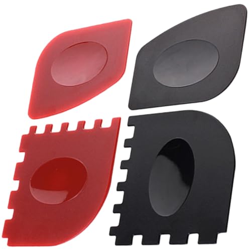 OFFSCH 4Pcs Grill Pan Scraper Durable Accessories for Easy Cleaning of Pans and Cookware Serrated and Smooth Edge Design for Home and Outdoor Use