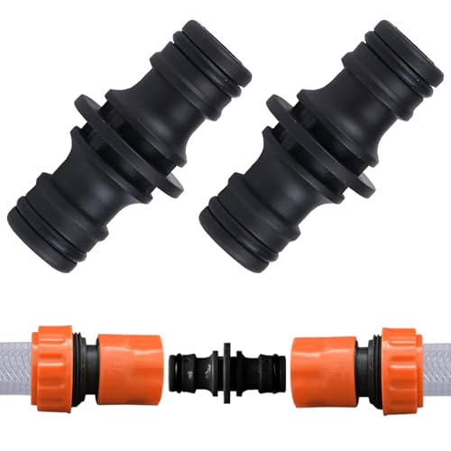 2 Stücke Schlauch Kupplung,Schlauchverbinder,Schlauchkupplung 1/2 Zoll,Gartenschlauch Kupplung,Doppelstecker Gartenschlauch für Garten und Haus Schlauch