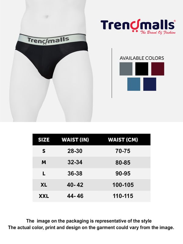 Image of TRENDMALLS Men's Birla Micromodal Regular Fit Solid Men Underwear Briefs with No Marks Waistband