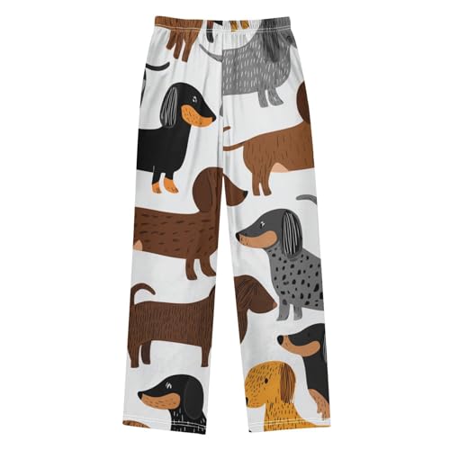 ZZXXB Dachshund Dogs Boys Long Pants Soft Trousers Elastic Waist Kids Lounge Bottoms with Pockets S-XL2