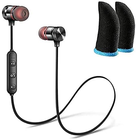 G S Goldstein Star Pro Qc10 Bluetooth Wireless In Ear Earphones And 2 Finger Sleeves With Mic (Blue)