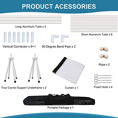 Pantalla proyección portátil 100 Pulgadas Pantalla de proyector con Soporte 16: 9 4K HD Pantalla de película al Aire Libre con Bolsa de Transporte Interiores Exteriores, Cine en casa, Plegable - imagen 7