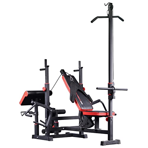 Universal Hantelbank Kraftstation Fitnesscenter mit Latzug, Curlpult, Butterfly, Bein- und...