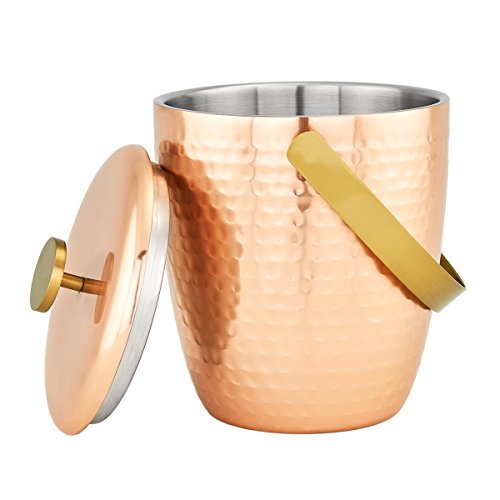 “Aura” Hammered Copper Double Walled Ice Bucket, 2⅓ Qt