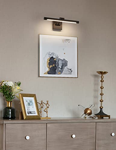 Joosenhouse Hard-Wired Picture Light Dimmable Led Picture Lights For Paintings 16.53" Inch Dartboard Portrait Lighting For Wall Pictures Matte Black Metal Body 3000K 110V Ac #TOP5