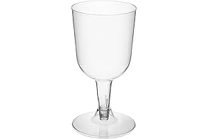 Party Essentials 7-Ounce Hard Plastic Disposable Wine Glasses