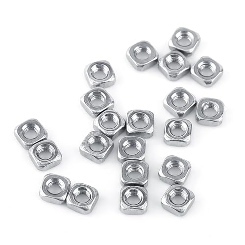 Lock Nuts Kit M3 M4 M5 M6 M8 Optional DIN557 Metric Thread Stainless Steel SS304 Square Nut Fastener Supply for Screw Bolt (M3 (100 pieces/pack))