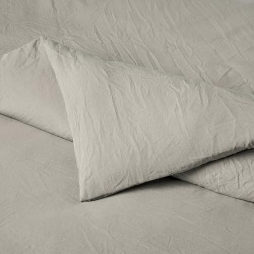 Image of Amazon Basics Brushed Microfiber Comforter Set, Extra Soft with Natural Texture, Oeko-TEX Certified, Machine Washable, 2-Piece, Twin /Twin XL, Grey
