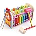 Lihgfw Jungen und Mädchen doppelt Holz Hämmer Spielen Gophers Angeln Babyspielzeug Hand Hand, die musikalische Instrumente tippt (Color : Multi-Colored)