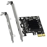 GLOTRENDS U3142CX1 2ポート10Gb USB 3.1 Gen2 Type-C to PCIE X1拡張カード、ASM 3142チップ、通常および低プロファイル・ブラケット搭載