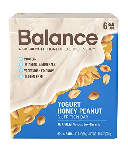 Balance Bar, Healthy Protein Snacks, Yogurt Honey Peanut, With Vitamin A, Vitamin C, Vitamin D, and Zinc to Support Immune Health, 1.76 oz, 6 Count
