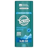 Tom’s of Maine Mountain Spring Natural Deodorant for Men and Women, Aluminum...