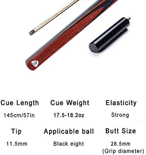 Taco de billar profesional de 145 cm con punta de cuero 11.5 mm miniatura 2