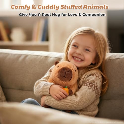 Coolable & Microwavable Capybara with Orange Stuffed Animal, Weighted Stuffed Animals Plush for Kids, Women, Girls, Lavender Scent Capybara Gifts, Get Well Soon Gift, Heated Plush for Period Cramp — view 6