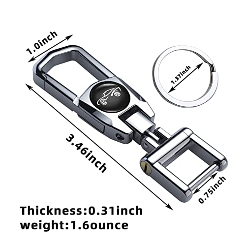 Image of Metal Car Fob Keychain,Heavy Duty Key Chain with 2 Detachable Key Rings,Key Holder Clip for Keychains Accessories Men And Women