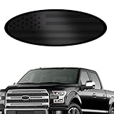 Ford Front Grill Emblem, 9 Inch Black American Flag Oval Front Grille Tailgate...